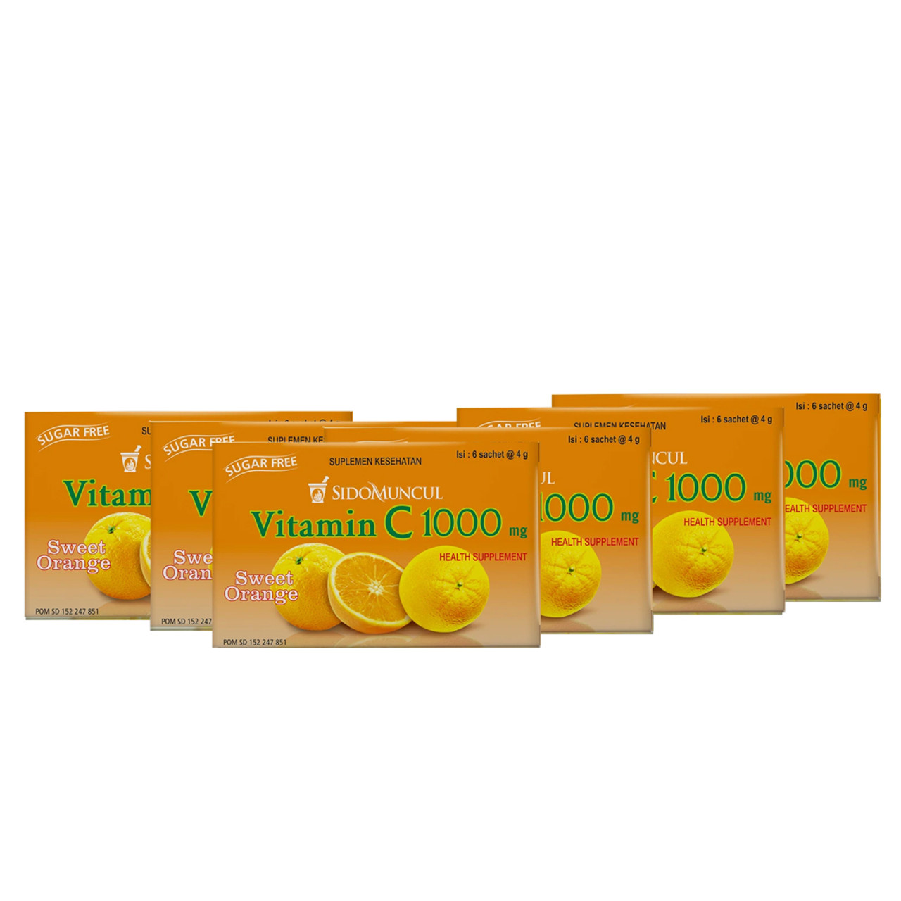 Sido Muncul Vitamin C Sweet Orange 1000 Mg 6 Sachet Antioksidan Daya Tahan Tubuh 6 Box