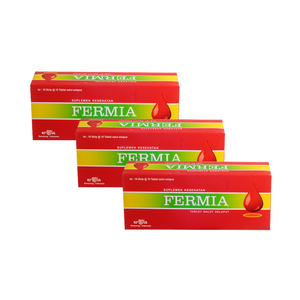 Erela Fermia 100 Tablet Asam Folat Suplemen Penambah Darah Anemia- 3 box