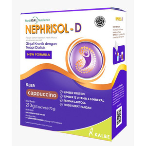 Kalbe Nephrisol-D Cappucino 210 gr Susu Pasien Ginjal dengan Dialisis