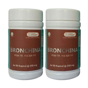 Herbamed Bronchina 50 Kapsul Obat Batuk Radang Tenggorokan Bronchitis - 2 Botol