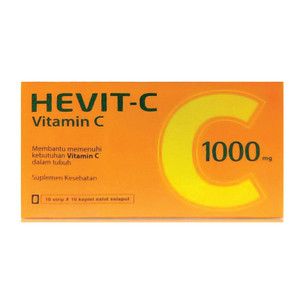 Hevit-C 1000mg 100 Tablet Vitamin C Antioksidan Daya Tahan Tubuh