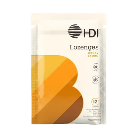 HDI Lozenges Honey Lemon 12 Lozenges Melegakan dan Menyegarkan Tenggorokan