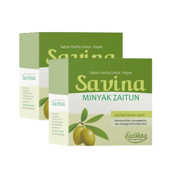 Tazakka Sabun Wajah Savina Minyak Zaitun Plus Kolagen 50 gr Menutrisi Kulit Kering - 2 Pcs