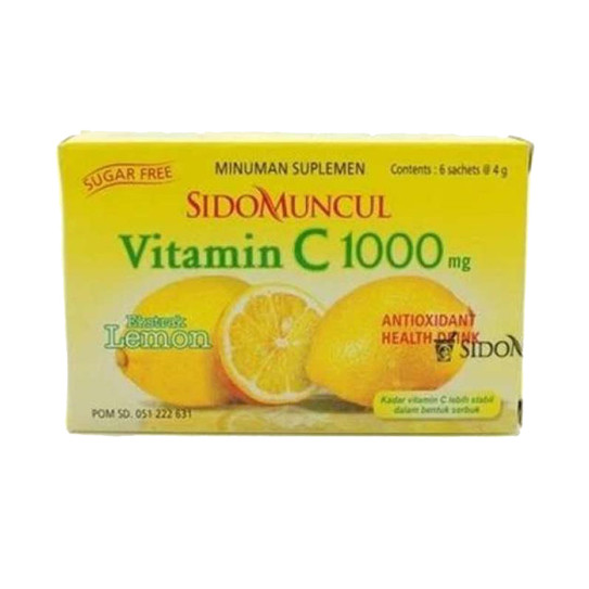 Sido Muncul Vitamin C Lemon 1000 mg 6 Sachet Antioksidan Menjaga Daya Tahan Tubuh