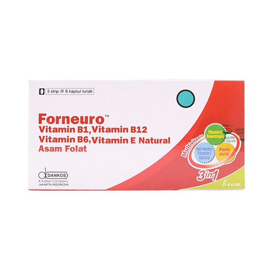 Forneuro 30 Kapsul Lunak Vitamin B1 B12 B6 Asam Folat Forneuro 30 Kapsul Lunak Vitamin B1 B12 B6 Asam Folat