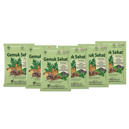 Sido Muncul Jamu Gemuk Sehat 10 Sachet Menambah Nafsu Makan - 6 Pack