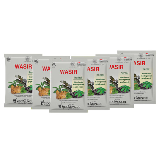 Sido Muncul Jamu Wasir 10 Sachet Obat Wasir - 6 Pack