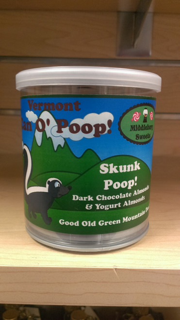 Vermont Can O' Poop - Skunk Poop (Dark Chocolate Almonds & Yogurt Almonds)