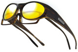Jonathan Paul® Fitovers Eyewear Small Binya in Brown-Feather & Gold Mirror BN003YM