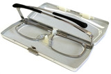 SlimFold Kanda of Japan Folding Eyeglasses w/ Case in Black (Model 001) :: Custom Left & Right Lens