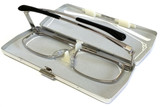 SlimFold Kanda of Japan Folding Reading Glasses w/ Case in Brown (Model 001)