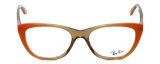 Ray-Ban Designer Eyeglasses RB5322-5487 in Peach-Brown 53mm :: Custom Left & Right Lens
