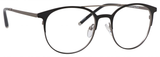 Ernest Hemingway H4810 Unisex Round Frame Eyeglasses in Satin Black/Silver 52 mm Progressive