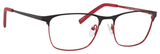 Ernest Hemingway H4818 Unisex Oval Frame Eyeglasses in Black/Red 54 mm