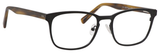 Ernest Hemingway H4820 Unisex Oval Frame Eyeglasses in Satin Black 52 mm Custom Lens