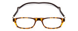 Front View of Snap Magnetic C2 Unisex Designer Reading Glasses Brown Tortoise Havana Red 52 mm