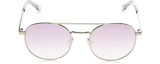 Front View of BOLLE OVA Women Pilot Sunglasses in Silver Clear/TNS Gradient Pink Mirror 52mm