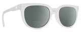 Profile View of SPY Optics Bewilder Designer Polarized Reading Sunglasses with Custom Cut Powered Smoke Grey Lenses in Matte Clear Crystal Unisex Panthos Full Rim Acetate 54 mm