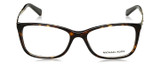 Front View of Michael Kors MK4016 Designer Progressive Lens Prescription Rx Eyeglasses in Brown Tortoise Havana Antique Gold Ladies Cat Eye Full Rim Acetate 53 mm