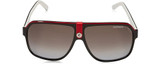 Front View of CARRERA 8014/S Mens Sunglasses Ruthenium Silver Red/Gray Gradient Polarized 61mm