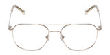 Front View of Book Club Bored Flings Unisex Pilot Designer Reading Glasses Silver Gloss 55mm