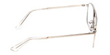 Side View of Book Club Bored of Flings Designer Blue Light Blocking Eyeglasses in Gloss Silver Unisex Pilot Full Rim Metal 55 mm