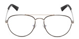 Front View of Book Club Hard Crimes Designer Progressive Lens Prescription Rx Eyeglasses in Black Silver Unisex Pilot Full Rim Metal 55 mm