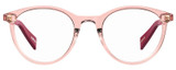 Front View of Levi's Seasonal LV1005 Designer Reading Eye Glasses with Custom Cut Powered Lenses in Crystal Pink Plum Purple Ladies Round Full Rim Acetate 50 mm