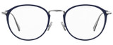 Front View of Levi's Timeless LV5001 Designer Bi-Focal Prescription Rx Eyeglasses in Satin Blue Palladium Silver Unisex Oval Full Rim Metal 50 mm