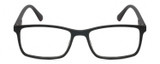 Front View of Geoffrey Beene GBR008 Designer Bi-Focal Prescription Rx Eyeglasses in Matte Black Orange Tiger Stripe Mens Rectangular Full Rim Acetate 53 mm