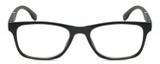 Front View of Geoffrey Beene GBR010 Designer Reading Eye Glasses with Custom Cut Powered Lenses in Gloss Black Grey Crystal Silver Mens Oval Full Rim Acetate 52 mm