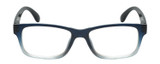 Front View of Geoffrey Beene GBR011 Mens Designer Reading Glasses Blue Crystal Fade Black 52mm