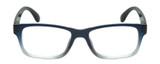 Front View of Geoffrey Beene GBR011 Designer Single Vision Prescription Rx Eyeglasses in Gloss Blue Crystal Fade Black Mens Rectangular Full Rim Acetate 52 mm