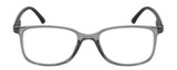 Front View of Geoffrey Beene GBR012 Mens Oval Designer Reading Glasses Crystal Grey Black 53mm