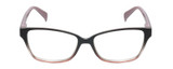 Front View of Lulu Guinness LR80 Designer Bi-Focal Prescription Rx Eyeglasses in Black Pink Crystal Fade Ladies Cat Eye Full Rim Acetate 53 mm