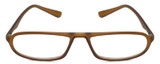 Front View of Flexie Sport 724 Unisex Oval Lightweight Reading Glasses Matte Smoke Brown 54 mm