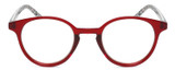 Front View of Elle EL15557R Designer Bi-Focal Prescription Rx Eyeglasses in Crystal Red Modern Art White Black Ladies Panthos Full Rim Acetate 49 mm