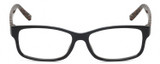 Front View of Elle Women's Reading Glasses Black Modern Art Olive Green Brown Tan Orange 55 mm
