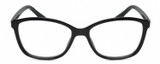 Front View of Elle EL15578R Designer Single Vision Prescription Rx Eyeglasses in Gloss Black Ladies Cat Eye Full Rim Acetate 53 mm