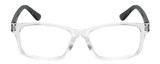 Front View of Isaac Mizrahi Womens Reading Glasses in Crystal Clear Black White Polka Dot 51mm