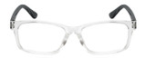 Front View of Isaac Mizrahi IM31268R Designer Progressive Lens Prescription Rx Eyeglasses in Crystal Clear Black White Polka Dot Ladies Rectangular Full Rim Acetate 51 mm