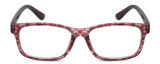 Front View of Isaac Mizrahi IM31268R Designer Single Vision Prescription Rx Eyeglasses in Crystal Berry Red Floral Purple Pink Ladies Rectangular Full Rim Acetate 51 mm