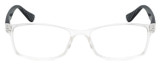Front View of Isaac Mizrahi Womens Reading Glasses in Clear Crystal Black White Polka Dot 55mm