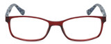 Front View of Isaac Mizrahi Womens Designer Reading Glasses Crystal Red Floral White Blue 55mm