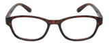 Front View of Isaac Mizrahi IM31276R Designer Reading Eye Glasses with Custom Cut Powered Lenses in Crystal Tortoise Havana Brown Ladies Oval Full Rim Acetate 51 mm