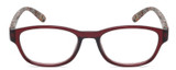 Front View of Isaac Mizrahi IM31276R Designer Single Vision Prescription Rx Eyeglasses in Crystal Berry Red Floral White Pink Yellow Ladies Oval Full Rim Acetate 51 mm