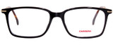 Front View of Carrera 205 Designer Single Vision Prescription Rx Eyeglasses in Matte Black Gunmetal Unisex Rectangular Full Rim Acetate 52 mm