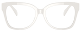 Front View of Michael Kors MK4091 Designer Single Vision Prescription Rx Eyeglasses in Gloss White Ladies Cat Eye Full Rim Acetate 52 mm