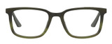 Front View of Under Armour 5010 Unisex Square Designer Reading Glasses Green Horn Marble 53 mm