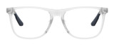 Front View of Under Armour UA-5018/G Designer Reading Eye Glasses with Custom Cut Powered Lenses in Crystal Grey Navy Blue Unisex Square Full Rim Acetate 54 mm